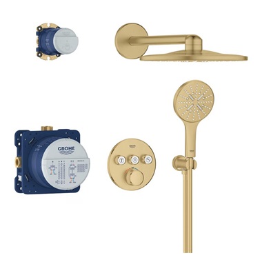 Grohe Grohtherm SmartControl  termosztátos zuhanyrendszer Rainshower SmartActive 310 fejzuhannyal, Brushed Cool Sunrise