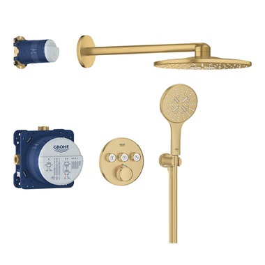 Grohe Grohtherm SmartControl  termosztátos zuhanyrendszer Rainshower SmartActive 310 fejzuhannyal, Brushed Cool Sunrise