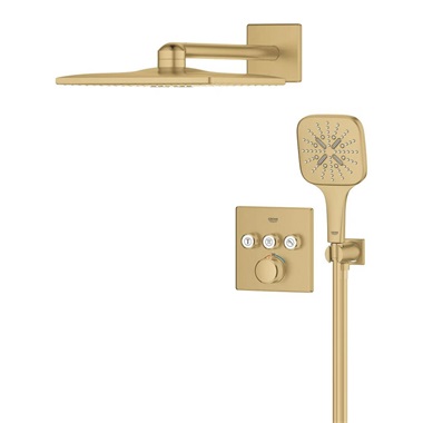 Grohe Grohtherm SmartControl  zuhanyrendszer Rainshower SmartActive 310 Cube fejzuhannyal, Brushed Cool Sunrise