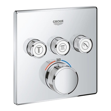 Grohe Grohtherm SmartControl termosztát falsík mögötti telepítéshez, 3 fogyasztóra, króm