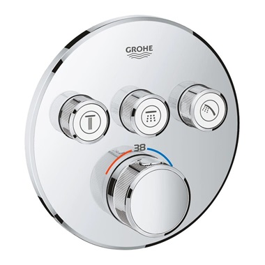 Grohe Grohtherm SmartControl termosztát falsík mögötti telepítéshez, 3 fogyasztóra, króm