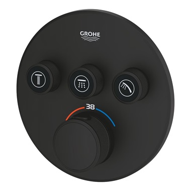 Grohe Grohtherm SmartControl termosztát falsík mögötti telepítéshez, 3 fogyasztóra, Phantom Black