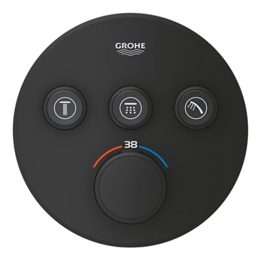 Grohe Grohtherm SmartControl termosztát falsík mögötti telepítéshez, 3 fogyasztóra, Phantom Black
