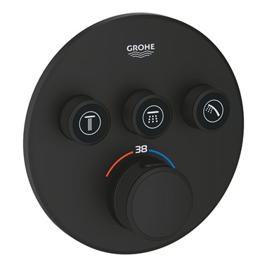 Grohe Grohtherm SmartControl termosztát falsík mögötti telepítéshez, 3 fogyasztóra, Phantom Black