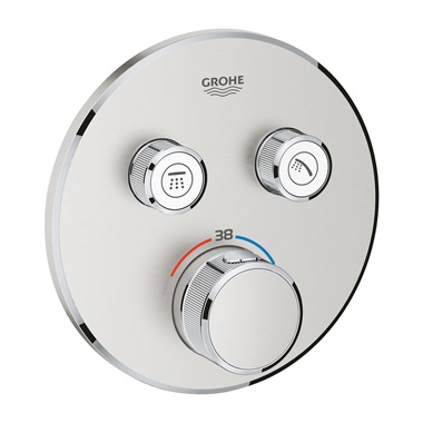 Grohe Grohtherm SmartControl termosztát falsík alatti beépítéshez, 2 fogyasztós Supersteel