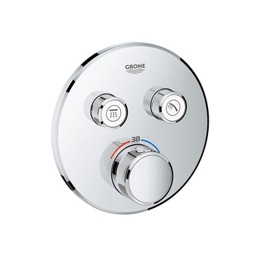 Grohe Grohtherm SmartControl falsík mögötti termosztátos csaptelep 2 fogyasztóra, króm