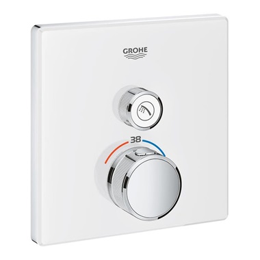 Grohe Grotherm SmartControl termosztát falsík mögötti telepítéshez, 1 fogyasztóra fehér, króm
