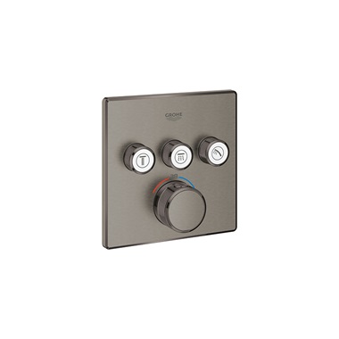 Grohe Grohtherm SmartControl termosztátos vezérlő 3 fogyasztóra, szögletes Brushed Hard Graphite Grohe Grohtherm SmartControl termosztátos vezérlő 3 fogyasztóra, szögletes Brushed Hard Graphite