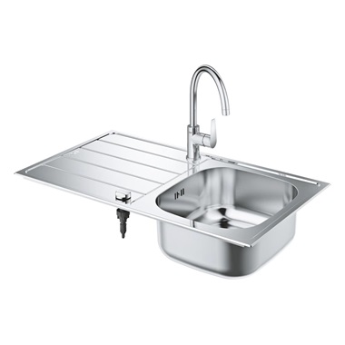 Grohe K200 mosogatótálca Bau Edge mosogatócsapteleppel, rozsdamentes acél