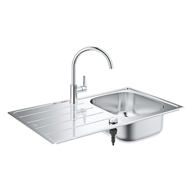 Grohe K200 mosogatótálca Bau Edge mosogatócsapteleppel, rozsdamentes acél