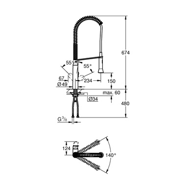 Grohe K7 egykaros mosogatócsaptelep 1/2”, króm