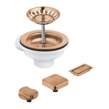 Grohe konyhai leeresztő szett automata kiemelővel 1 medencés mosogatótálcához Brushed Warm Sunset