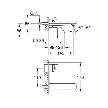 Grohe Lineare mosdócsaptelep M-es méret, 2 lyukas, króm