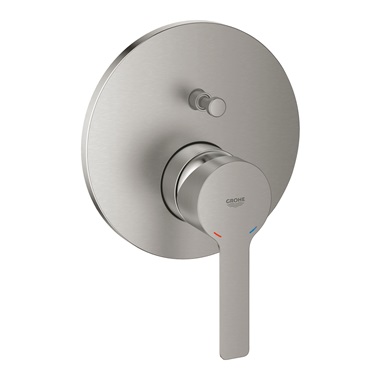 Grohe Lineare egykaros falsík mögötti zuhanycsaptelep 2 utas váltóval, SuperSteel