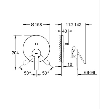 Grohe Lineare egykaros falsík mögötti zuhanycsaptelep Brushed Hard Graphite