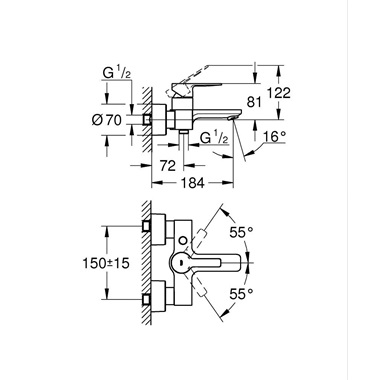 Grohe Lineare egykaros kádcsaptelep 1/2"Brushed Hard Graphite