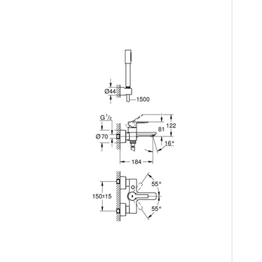 Grohe Lineare kádcsaptelep + Euphoria kézizuhany