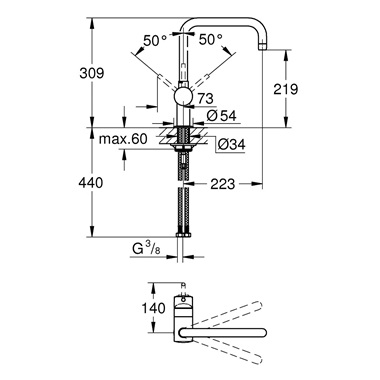Grohe Minta egykaros mosogatócsap 1/2", króm