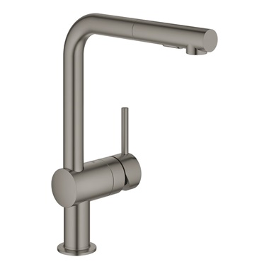 GROHE MINTA EGYKAROS MOSOGATÓCSAPTELEP BRUSHED HARD GRAPHIT, KIHÚZHATÓ, VÁLTOZTATHATÓ SZÓRÁSFEJ, MAGAS