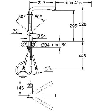 Grohe Minta egykaros mosogatócsap 1/2" Hard Graphite