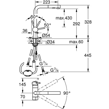 Grohe Minta egykaros mosogatócsaptelep 1/2", Brushed Hard Graphite