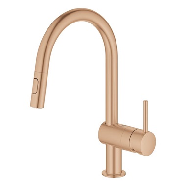 Grohe Minta mosogatócsaptelep, kihúzható fejjel, Brushed Warm Sunset