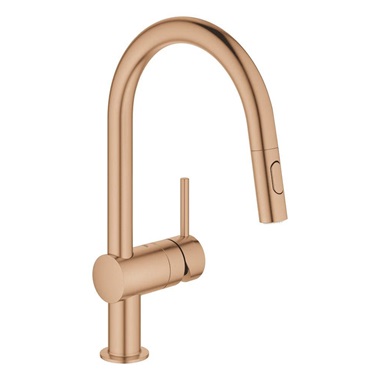 Grohe Minta mosogatócsaptelep, kihúzható fejjel, Brushed Warm Sunset
