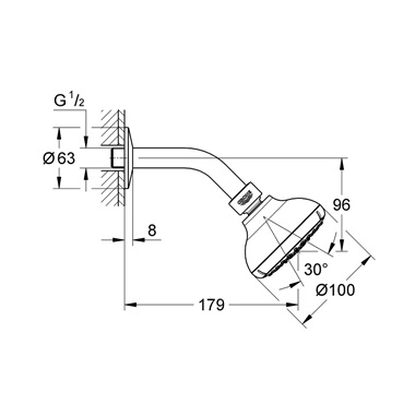 Grohe Tempesta 100 fejzuhany szett 4 funkciós, króm