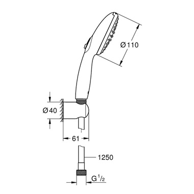 Grohe Tempesta 110 Fali tartós szett 2 spray (Rain, Jet) Grohe Tempesta 110 Fali tartós szett 2 spray (Rain, Jet)