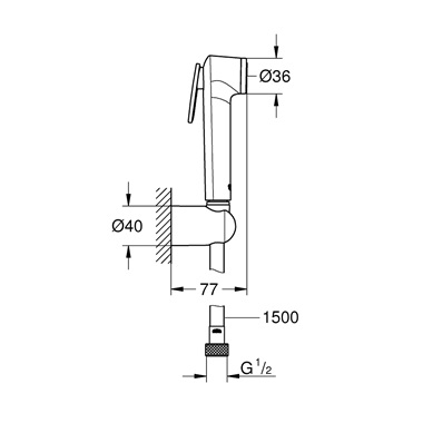 Grohe Tempesta F Trigger Spray 30 bidé zuhanyszett, króm