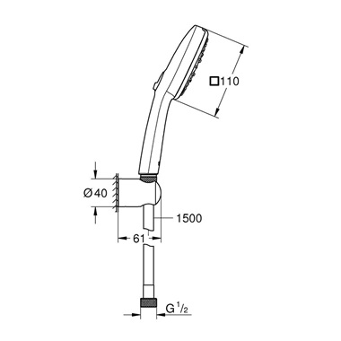 Grohe New Tempesta Cube 110 fali tartós zuhany szett 3-féle vízsugárral Grohe New Tempesta Cube 110 fali tartós zuhany szett 3-féle vízsugárral