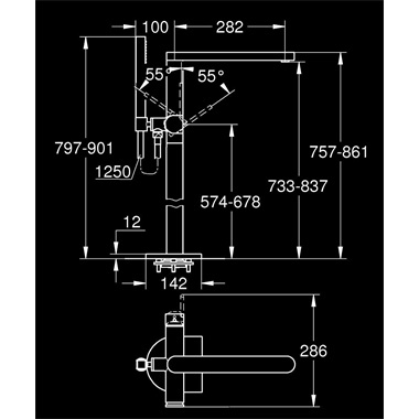 Grohe Plus egykaros szabadon álló kádtöltő csaptelep 1/2”, króm