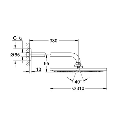 Grohe Rainshower Cosmopolitan 310 fejzuhany szett Hard Graphite