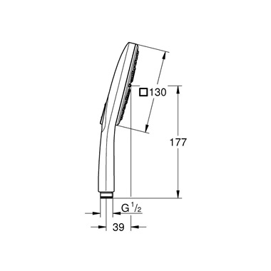 Grohe Rainshower SmartActive 130 Cube kézizuhany 3 funkciós, fehér