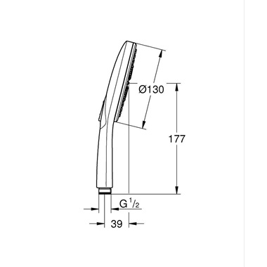 Grohe Rainshower SmartActive 130 kézizuhany, 3 funkciós, króm
