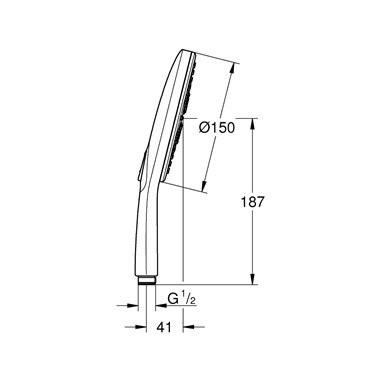 Grohe Rainshower SmartActive 150 Kézizuhany, 3 féle vízsugárral, króm Grohe Rainshower SmartActive 150 Kézizuhany, 3 féle vízsugárral, króm
