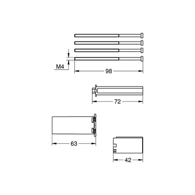 Grohe Rapido SmartBox Univerzális hosszabbító készlet, 25 mm