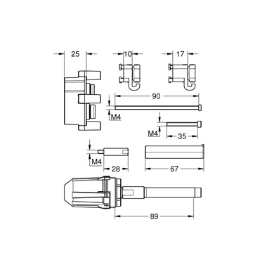 Grohe Univerzális hosszabbító készlet, 25 mm