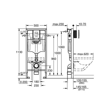 Grohe Rapid SL 6 az 1-ben WC szerelőkeret