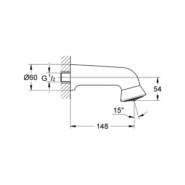 Grohe Relexa Plus 60 Sport fejzuhany, 1 funkciós, króm