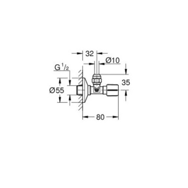 Grohe sarokszelep 1/2" Brushed Warm Sunset