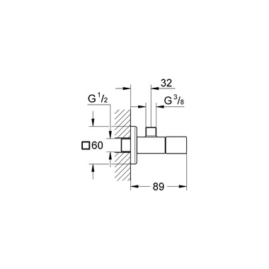 Grohe Eurocube sarokszelep, 1/2" króm