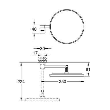 Grohe Selection borotválkozó tükör Brushed Warm Sunset
