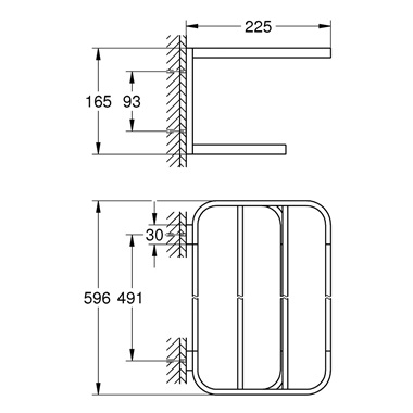 Grohe Selection fali törölközőtartó t Brushed Hard Graphite