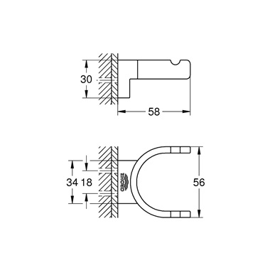 Grohe Selection dupla fürdőköntös akasztó Brushed Hard Graphite