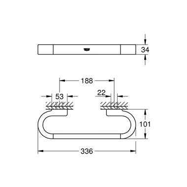 Grohe Selection kapaszkodó Brushed Hard Graphite