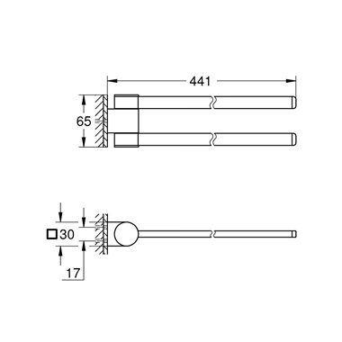 Grohe Selection törölközőtartó forgatható, dupla Supersteel 