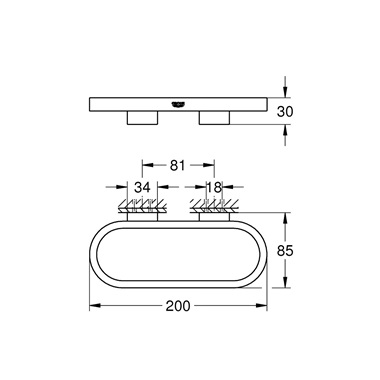 Grohe Selection töröközőtartó gyűrű 20 cm, Supersteel