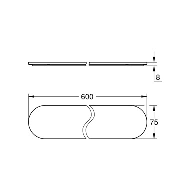 Grohe Selection üvegpolc 60 cm,  tartó nélkül