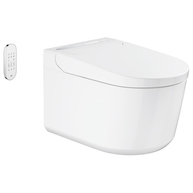 Grohe Sensia Pro bidéfunkciós teljes WC-rendszer falsík mögötti öblítőtartályokhoz, falra függesztett, fényes fehér